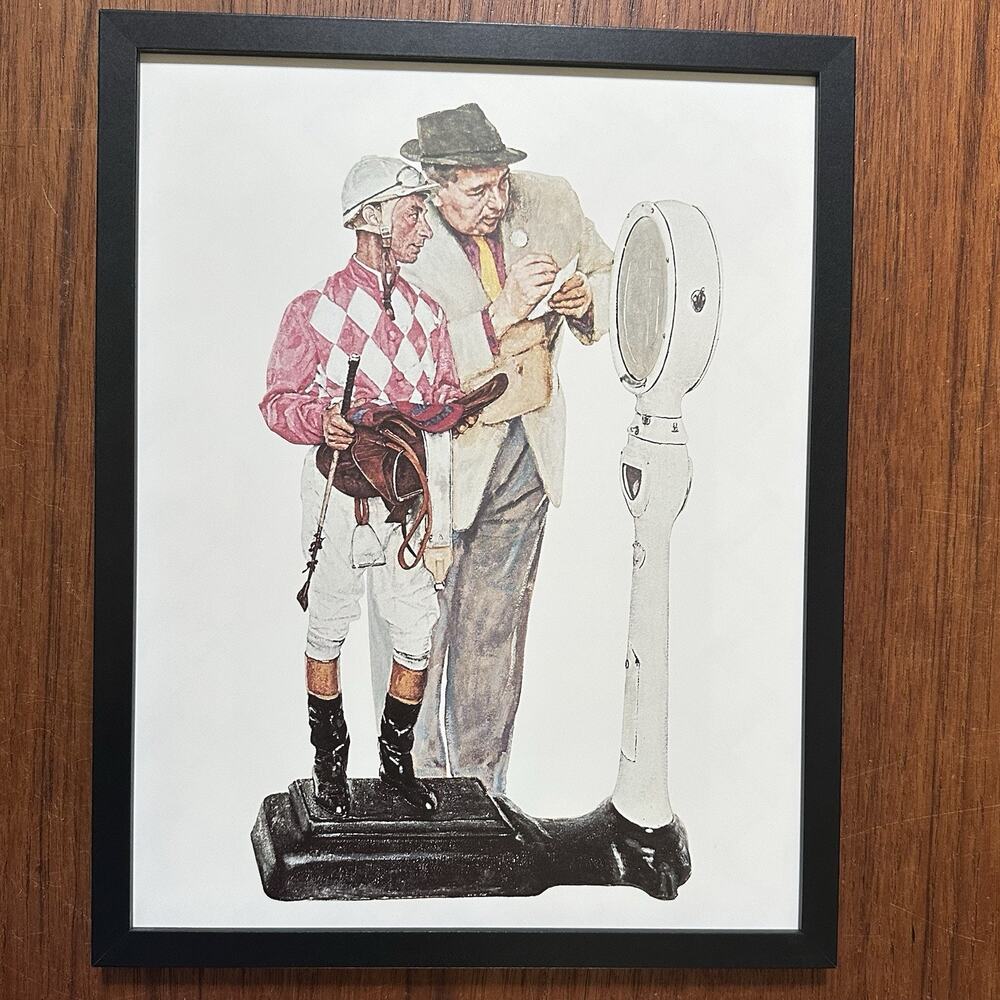 Norman Rockwell "Weighing In 1958 " Framed Print 11x14